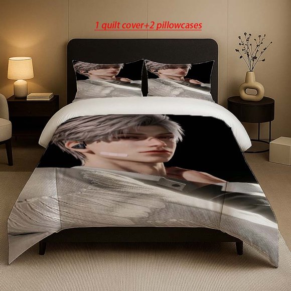 3pcss Love & Deep Space Qin Che Creative Pattern Set Soft & Comfortable Bedding Set Available in All Seasons
