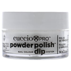 Cuccio Colour - Sistema De Inmersión De Color De Uñas De Esmalte En Polvo Profesional - Blanco Con Mica Plateada De Para Mujeres - Polvo De Uñas