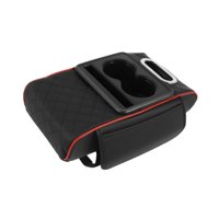 Magideal - Almohadilla Genérica De La Consola Media, Pu, Almohadilla Del Reposabrazos, Ranura Para Teléfonos Móviles En El Interior, Múltiples Usos Múltiples, Negro Rojo