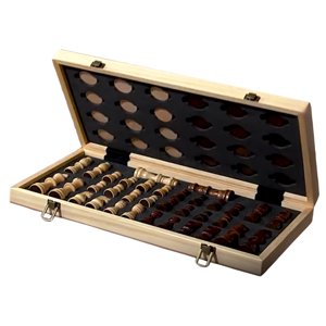 Magideal - Juego De Ajedrez Tablero De Ajedrez Plegable Regalo De Navidad Juegos Familiares Juego De Ajedrez De Viaje Portátil Juego De Mesa De Ajedrez De Madera