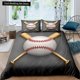 thumbnail image 1 of x737 Bed Sheets Sports Baseball Duvet Cover Sports Games Theme Ball Bedding Set Golden Flame Polyester Comforter Cover Full Size Kids Boys 3-Piece Bedding Set (1 Duvet Cover + 2 Pillow Shams) nj737, 1 of 5