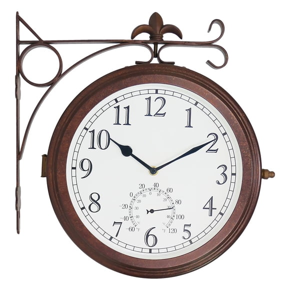 RELOJ DE PARED BESTIME 25 cm Doble Cara Metal Antiguo Rojo