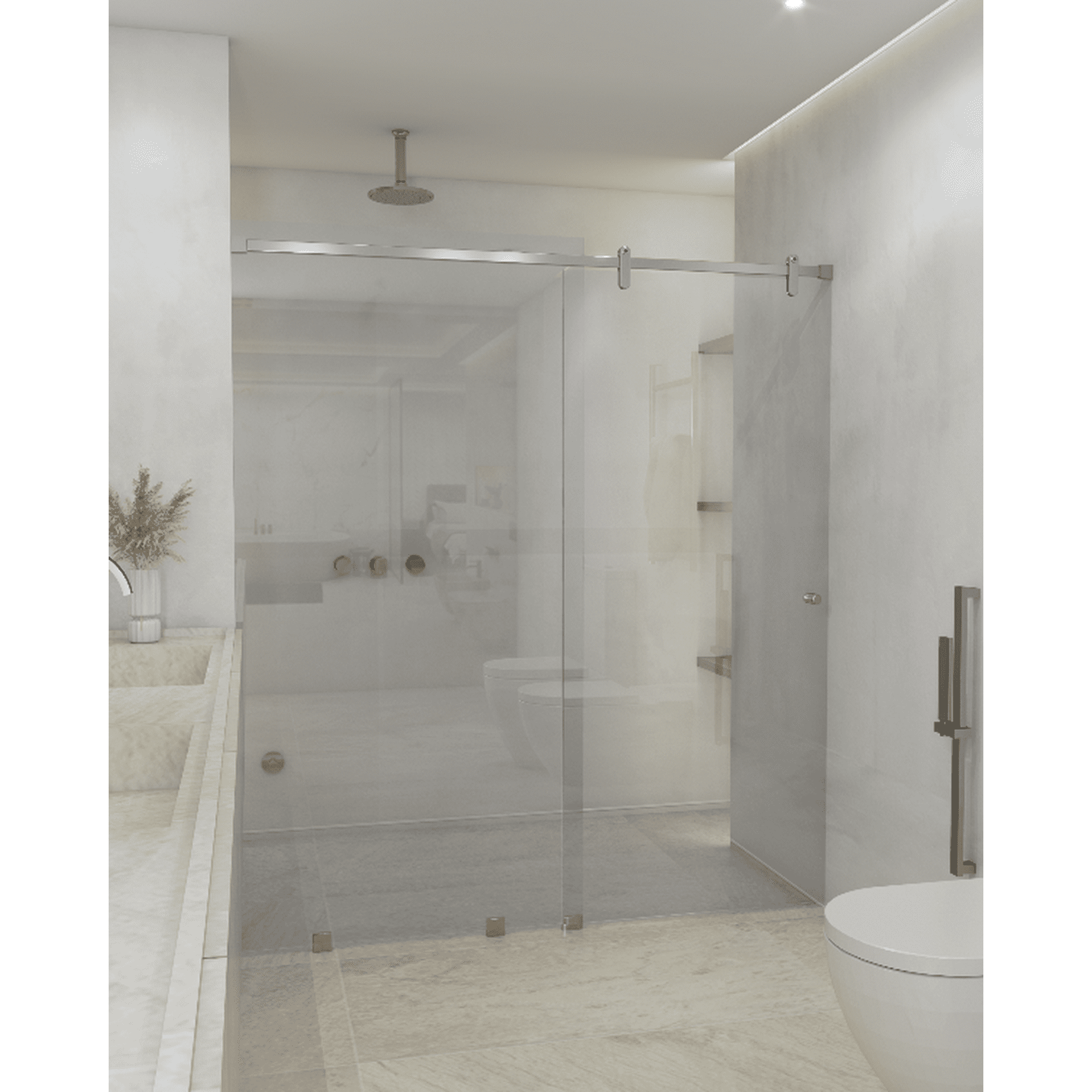 Dellorto - Shower Door Corredera Vidrio Templado Ancho Ajustable 160-170 X 190 Cm