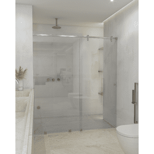 Dellorto - Shower Door Corredera Vidrio Templado Ancho Ajustable 160-170 X 190 Cm
