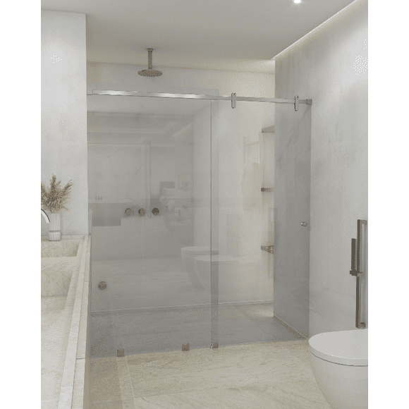 Shower door corredera vidrio templado ancho ajustable 120-130 x 190 cm Satinado - Scala