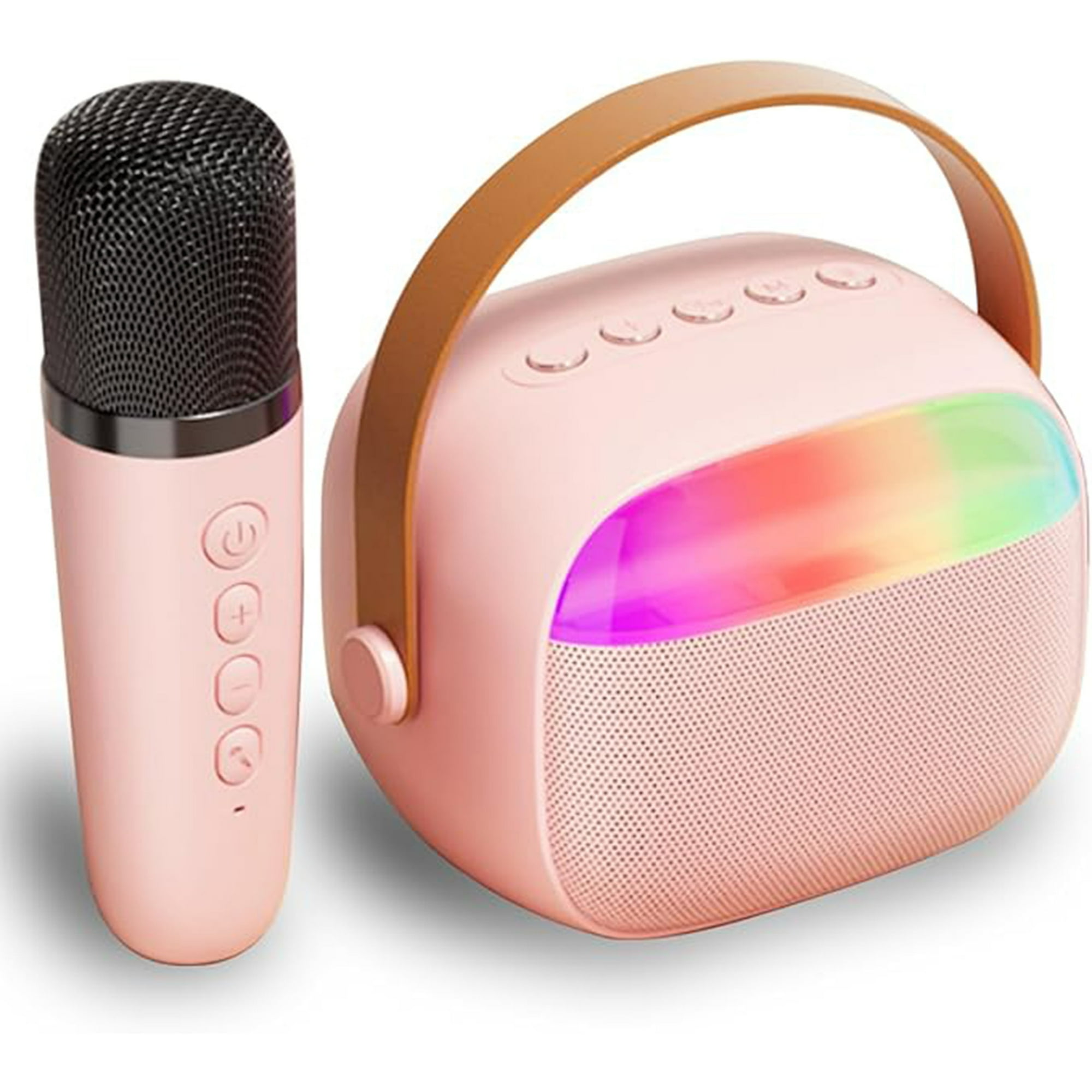 Veatool - Máquina De Sonido De Karaoke, Con 1 Micrófono Inalámbrico, Mini Altavoz Portátil De Karaoke Bluetooth, Con Luz De Ambiente Led, Adecuado Para Regalos De Cumpleaños