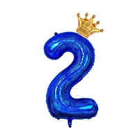 Globo Hengximaoyi Laser Con Corona Azul, Número 2, 40 Cm