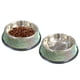 thumbnail image 1 of Cuencos para perros, cuencos de acero inoxidable hechos a mano con diamantes de imitación para mascotas, comedero doble para comida y agua para cachorros, gatos y perros., 1 of 5