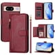 thumbnail image 4 of Funda tipo cartera para GOOGLE Pixel 8 con bolsillo con cremallera, tarjetero, soporte, correa para la muñeca y tapa de cuero Rojo, 4 of 5