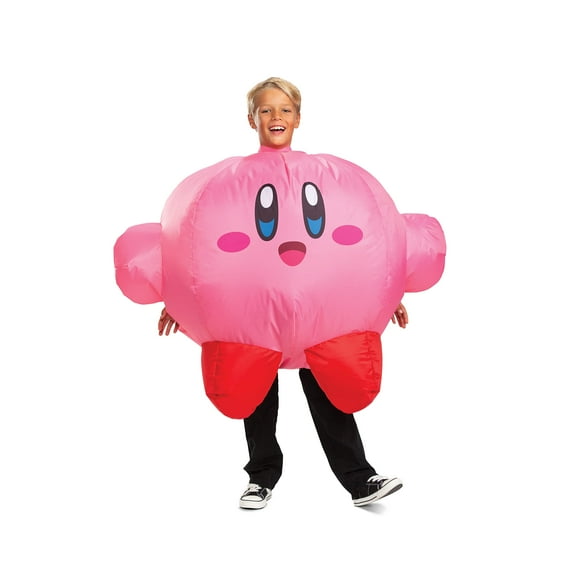 Disfraz inflable Kirby para niños con abanico, talla M