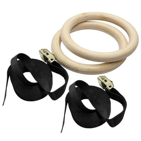 Magideal - Anillos De Gimnasia Anillos De Madera Con Hebilla Ajustable Correas Largas De 14.76 Pies Con Escala Anillos De Entrenamiento Antideslizantes Para Gimn , 32 Mm 25 Mm Con 32 Mm 25 Mm Con Escala