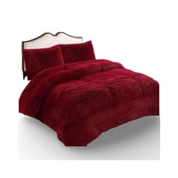 Gran Sol - Plumón Cubrecama Chiporro Peludo Grueso Plaza Y Media Burdeo