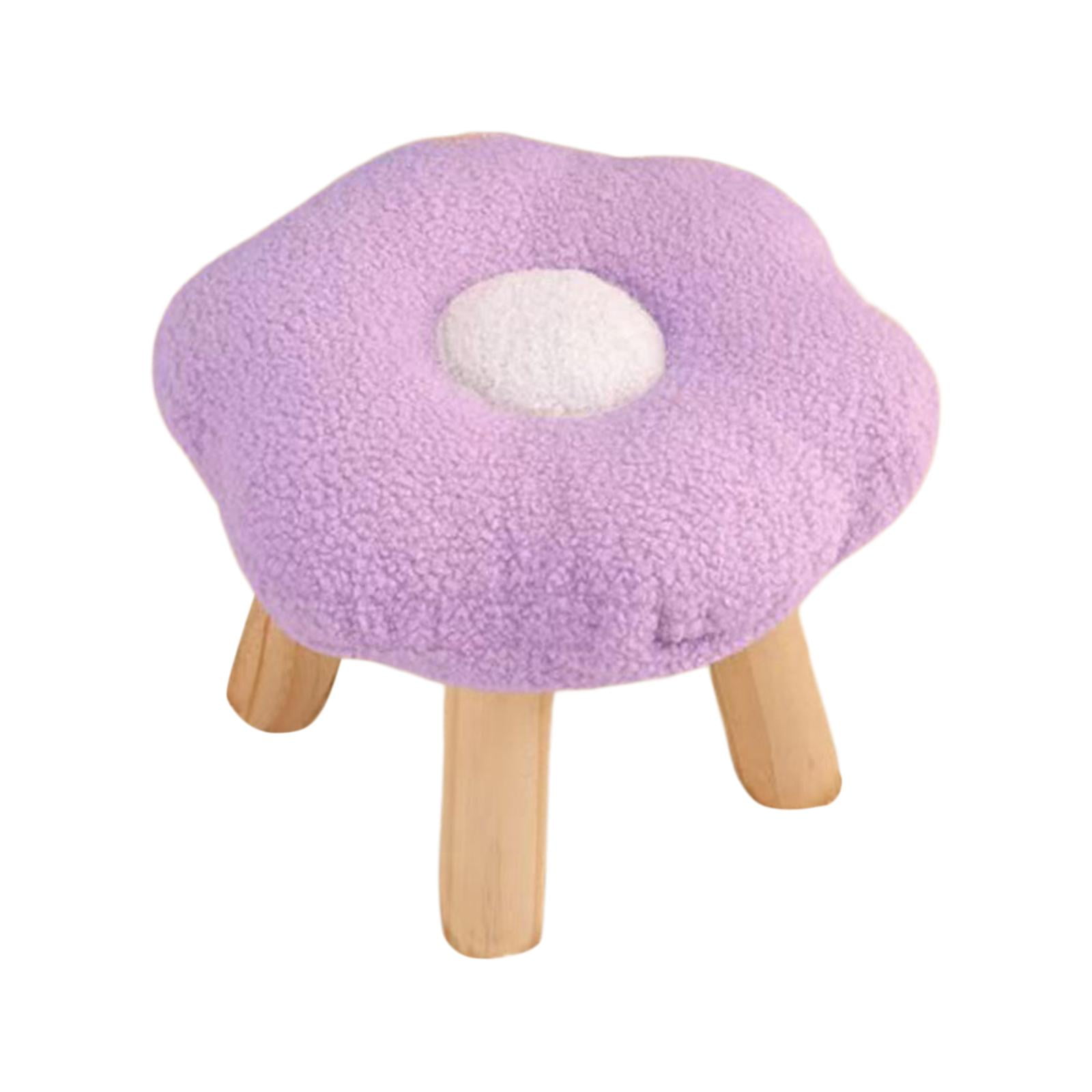 Magideal - Sofá Reposapiés Reposapiés Zapatos Que Cambian La Forma De La Flor Cómodo Lindo Antideslizante Puf Pequeño Taburete Debajo Del Escritorio Para Porche Violeta