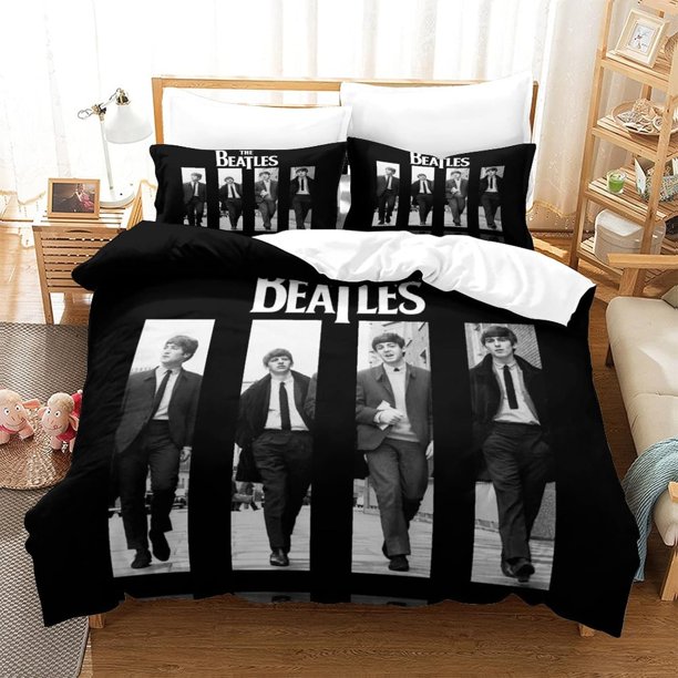 The Beatles Lightweight Soft Microfiber Duvet Cover Set Rock 'n' Roll Digital Print Rock Band Double(xcm
