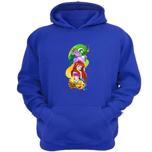 Polerón Canguro Sirena Marina Azul Talla S Unisex