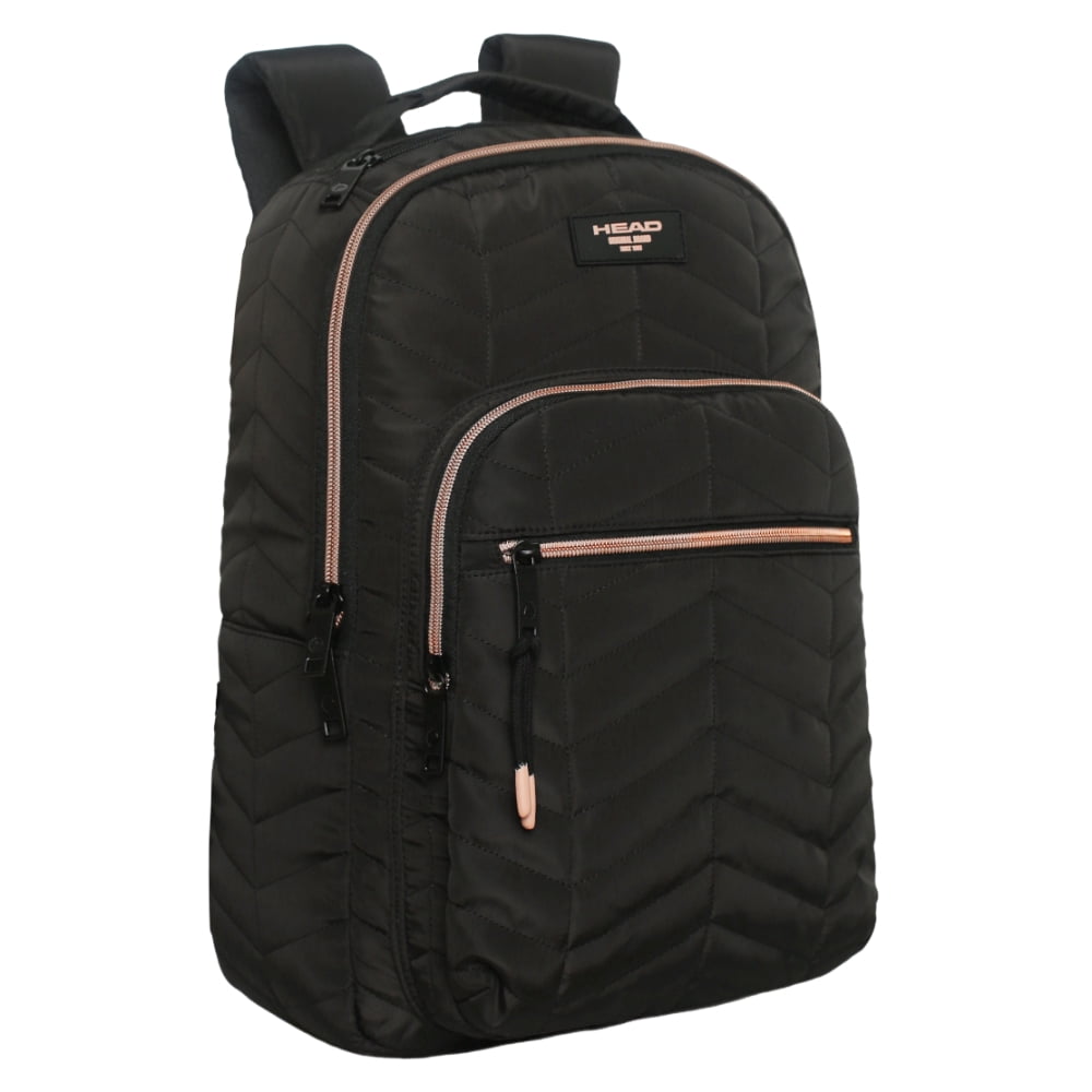 Mochila Mujer Microfibra Impreza Negro Rose Gold Head