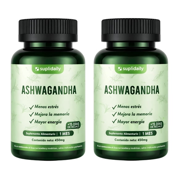 Ashwagandha Premium 450 Mg 3 meses 180 Cápsulas PACK X2
