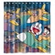 thumbnail image 1 of Cortina de ducha Doraemon, juego de cortina de baño con ganchos, tamaño 66 x 72 pulgadas, 1 of 3