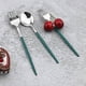 thumbnail image 2 of XmhyTop Juego de Cubiertos de Cocina de 24 Piezas, Inoxidable, Color Verde Plateado, Ideal para Hogares y Eventos, 2 of 3