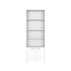 Fmfurniture - Biblioteca Con 5 Repisas Y 2 Puertas Fm-017B - Blanco