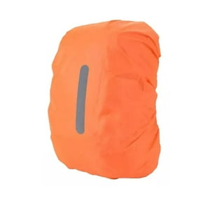 Genérico - Funda Cubre Mochila Impermeable Reflectante 45-55 Litros Talla L Naranjo