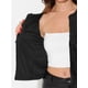 thumbnail image 5 of INSPIRE CHIC Chaqueta de Mujer Abierta por Delante con Mangas Largas Abullonadas y Lentejuelas Brillantes S Negro, 5 of 6