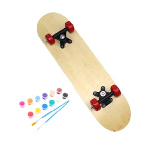Magideal - Niños Diy Diy Skateboard, Graffiti Vacío Niños De La Cubierta De Madera De Madera Longboard, Niños Juguetes Al Aire Libre Madera De Madera Vacía Deck 60X15Cm