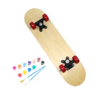 Magideal - Niños Diy Diy Skateboard, Graffiti Vacío Niños De La Cubierta De Madera De Madera Longboard, Niños Juguetes Al Aire Libre Madera De Madera Vacía Deck 60X15Cm