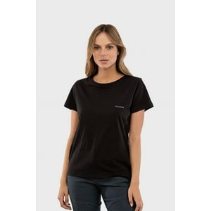 Polera Orgánica Classic Logo Negro Mujer Falcone