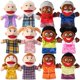 thumbnail image 1 of ZJoey 30 cm – Set de 12 títeres de mano de peluche de familia multicultural, 1 of 7