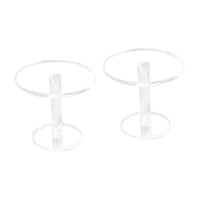 Ioensy - 2X Pedestal Display Riser Stands Modern Acrylic Jewelry Display Rack Pendiente 6.5Cm Alto