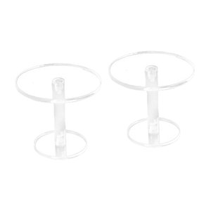Ioensy - 2X Pedestal Display Riser Stands Modern Acrylic Jewelry Display Rack Pendiente 6.5Cm Alto
