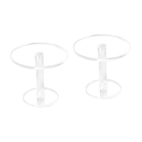 Ioensy - 2X Pedestal Display Riser Stands Modern Acrylic Jewelry Display Rack Pendiente 6.5Cm Alto