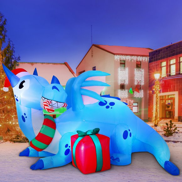 Joiedomi Dragon inflable navideño de 6 pies con LED para exteriores