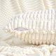 thumbnail image 3 of REGALWOVEN Fundas de Cojín de Pana Sólida Juego de 2 Textura de Cuadros Decorativos con Bordes de Pompones para Decoración del Hogar Beige 18" x 18", 3 of 7