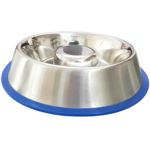 Cuenco para perros Slow Feed Mr. Peanut's, pequeño, de acero inoxidable