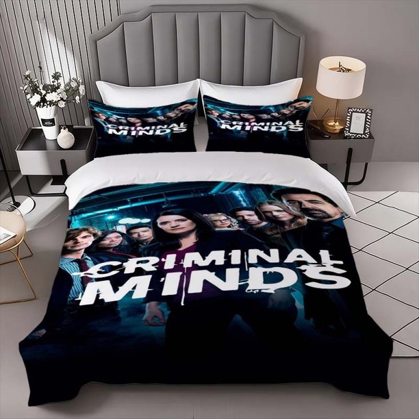 Criminal Minds Poster Themed Bedding Three-Piece Set Duvet Cover and Pillowcase Set Soft and Comfortable