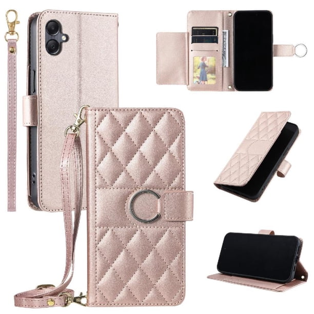 Funda tipo billetera FOXDOCK para Samsung Galaxy A06 – Tapa abatible con correa para mujer