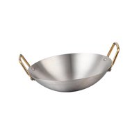 Bothyi - Wok De Acero Inoxidable Para Cocina Doméstica, Sartén Para Guisar Carne Y Verduras, 22 Cm