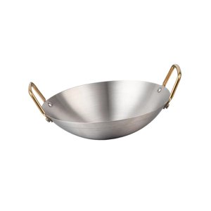 Bothyi - Wok De Acero Inoxidable Para Cocina Doméstica, Sartén Para Guisar Carne Y Verduras, 22 Cm