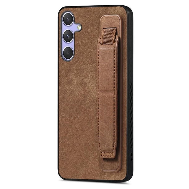 Funda Protectora con Correa para Samsung Galaxy S25 Resistente a Golpes Marrón