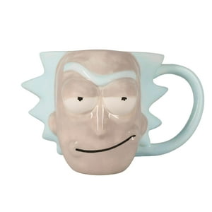 Silver Buffalo - Taza Plateada De Buffalo Cartoon Network Morty Rick Face, 600 Ml