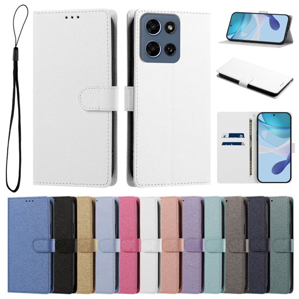 Cartera para Motorola Moto G Play 2026 con Bolsillo de Tarjetas, Blanco