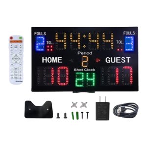 Magideal - Marcador De Baloncesto De Interior Profesional Control Remoto Montaje En Pared Conteo De Faltas Marcador Digital Electrónico Reloj De Puntuación Para