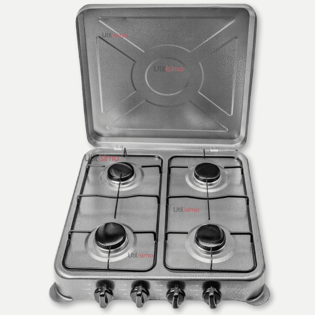 Line - Cocina Encimera A Gas Licuado 4 Platos Cocinilla Gris