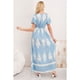 thumbnail image 3 of Maxi Vestido Largo Mujer Cruzado Estampado Casual Eventos 3383, 3 of 3