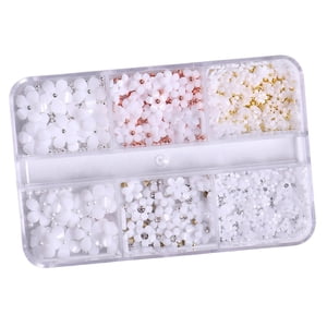 Ioensy - Abalorios De Uñas De Flores 3D Mixtos, 6 Rejillas, Suministros De Decoración De Uñas Para Manualidades De Uñas, Estilo A