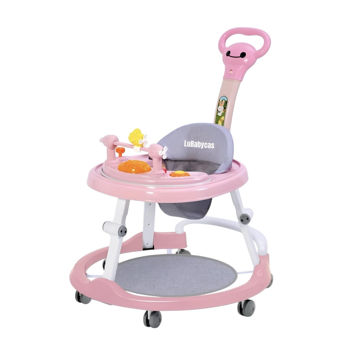 Andador Caminador 4 En 1 Aita Con Manilla Lubabycas Rosado