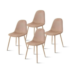 Klik Muebles - Pack De 4 Sillas Spoon Terciopelo - Beige