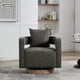 thumbnail image 1 of 29.1"W Swivel Accent Open Back Barrel Chair Modern Comfy Sofa Chair With Weathered Base For Nursery Bedroom Living Room Hotel Office, Club Chair Leisure Arm Chair For Lounge (Gray,PU), 1 of 3